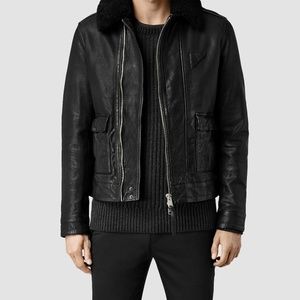 All Saints Gate Leather Biker Jacket Large
